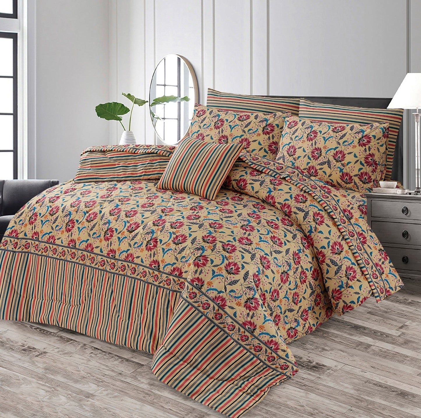 Luxurious Blended Comforter Set(Light Filling) - 7Pcs #MCF08