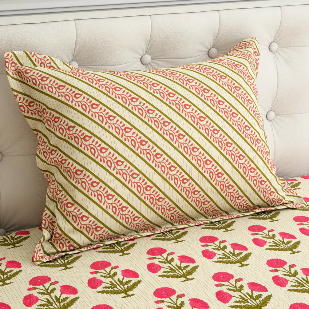 Salonika Cotton 3 Piece Double Bed Bedsheet Set #MBS132